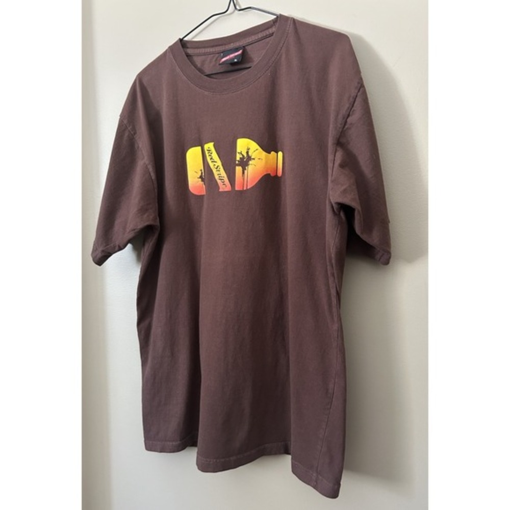 VTG Red Stripe Beer Short Sleeve T-Shirt‎ Streetwear Men's XL Faded Spell Out